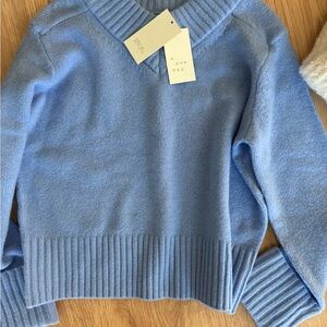 A New Day Women's Light Blue V-Neck Sweater